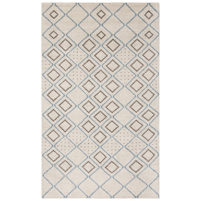 Safavieh Stone Wash 5' x 8' Hand Knotted Rug in Ivory and Blue