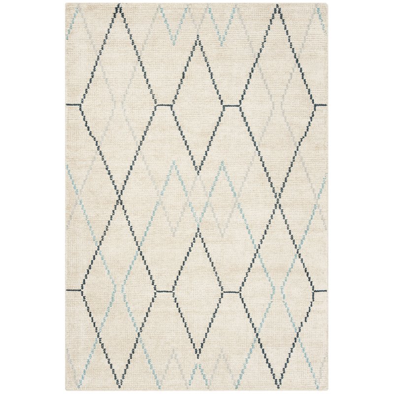 Safavieh Stone Wash 4' x 6' Hand Knotted Rug in Ivory and Blue