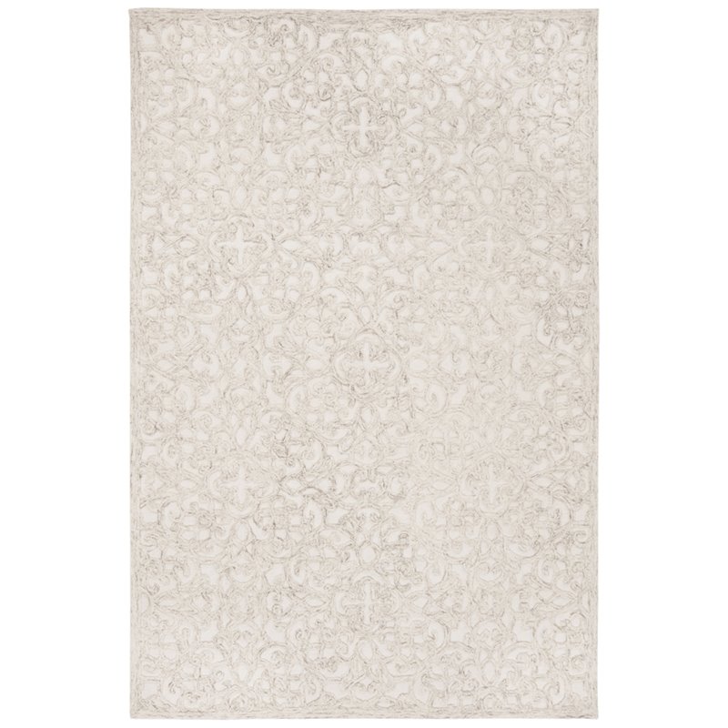 Safavieh Trace 8' x 10' Hand Tufted Wool Rug in Camel and Ivory