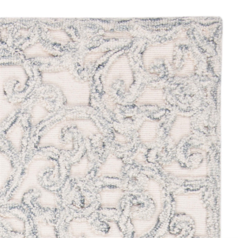 Safavieh Trace 4' x 6' Hand Tufted Wool Rug in Charcoal and Ivory