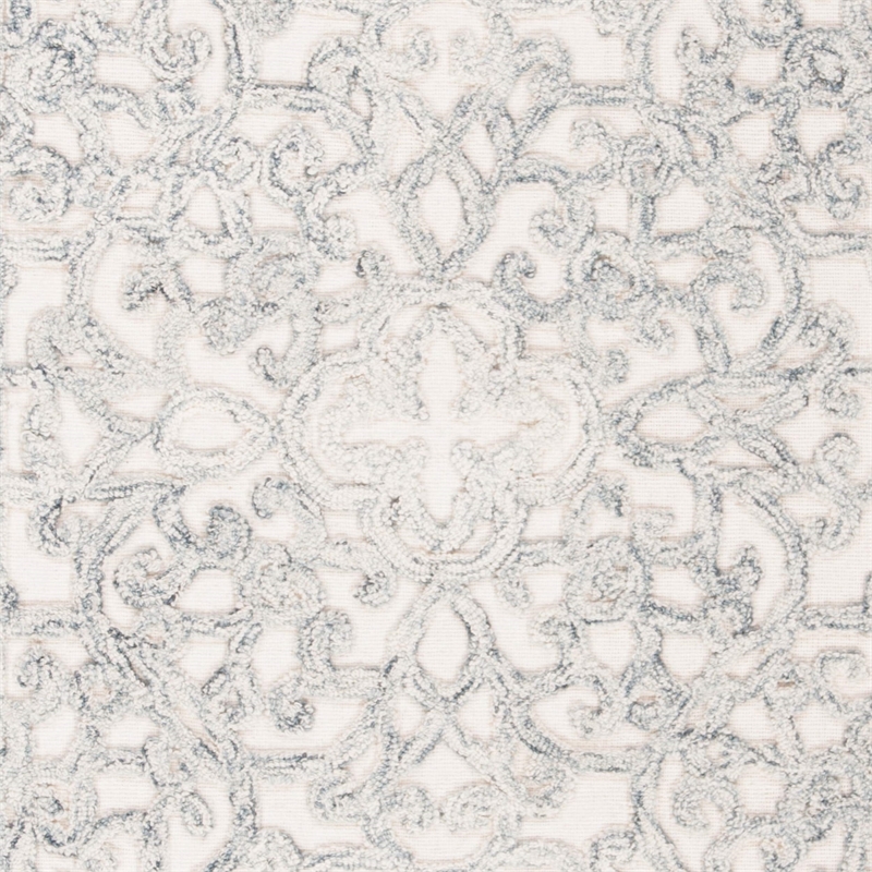 Safavieh Trace 5' x 8' Hand Tufted Wool Rug in Charcoal and Ivory