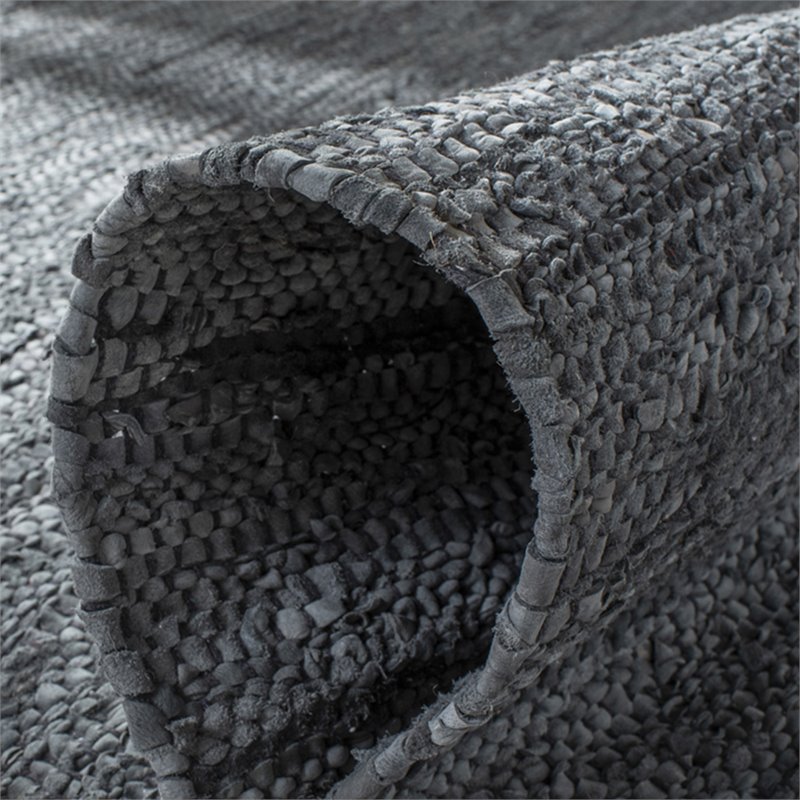 Safavieh Vintage 2' x 3' Hand Woven Leather Rug in Gray and Silver