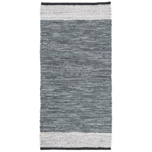 Safavieh Vintage 2'3&quot x 6' Hand Woven Leather Runner Rug in Gray