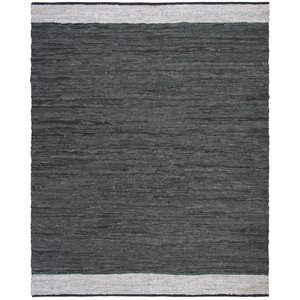 Safavieh Vintage 8' x 10' Hand Woven Leather Rug in Gray and Silver