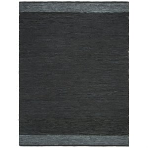 Safavieh Vintage 8' x 10' Hand Woven Leather Rug in Black and Gray