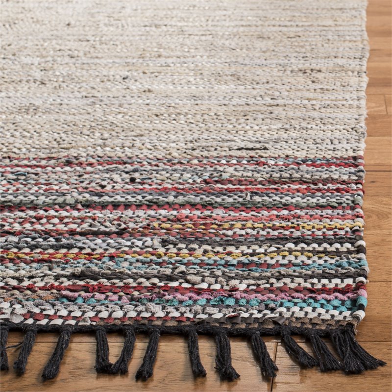 Safavieh Vintage 3' x 5' Hand Woven Leather Rug in Beige and Red
