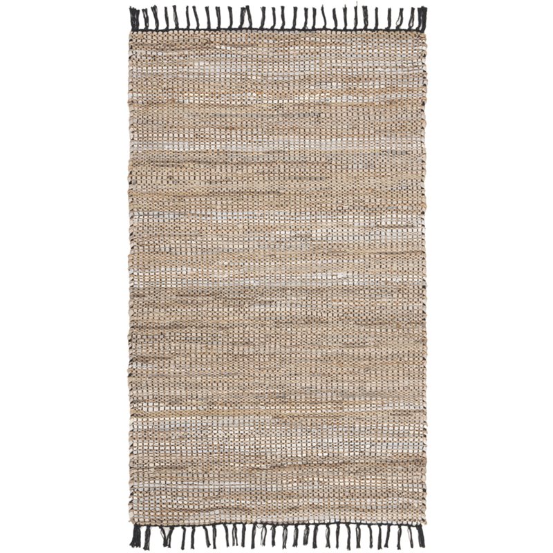 Safavieh Vintage 2' x 3' Hand Woven Leather Rug in Beige