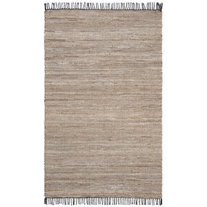 Safavieh Vintage 4' x 6' Hand Woven Leather Rug in Beige