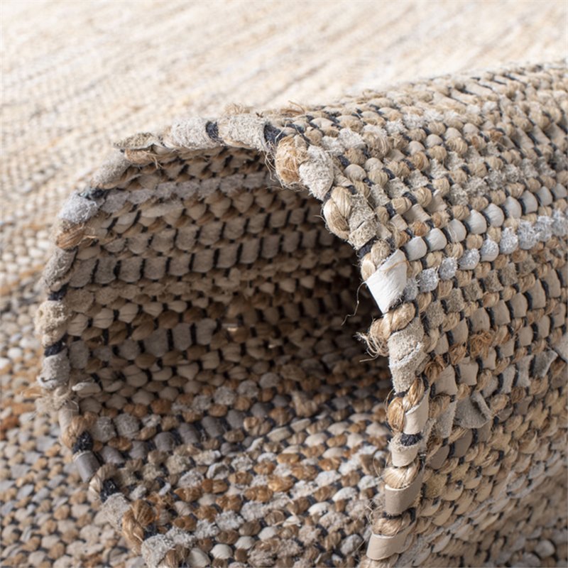 Safavieh Vintage 6' Square Hand Woven Leather Rug in Beige