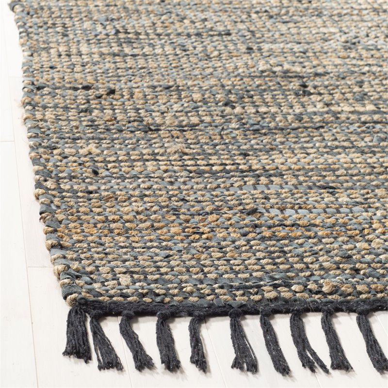 Safavieh Vintage 2' x 3' Hand Woven Leather Rug in Gray