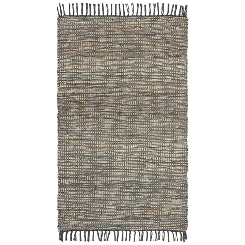 Safavieh Vintage 2' x 3' Hand Woven Leather Rug in Gray