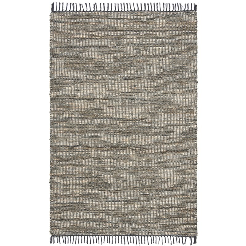 Safavieh Vintage 5' x 8' Hand Woven Leather Rug in Gray