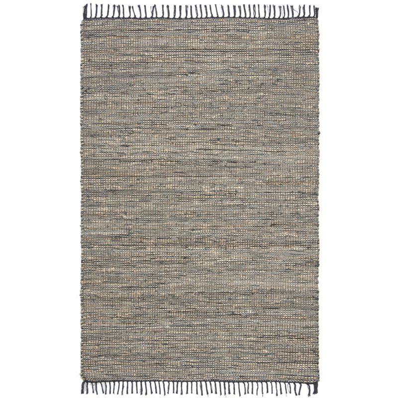 Safavieh Vintage 6' x 9' Hand Woven Leather Rug in Gray