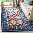 Safavieh Aspen 2' x 3' Hand Tufted Wool Rug in Navy and Orange