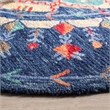 Safavieh Aspen 7' Round Hand Tufted Wool Rug in Navy and Orange