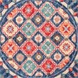 Safavieh Aspen 7' Round Hand Tufted Wool Rug in Navy and Orange