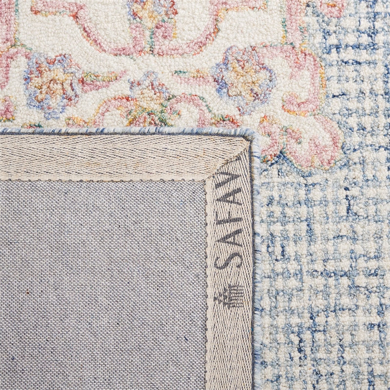 Safavieh Aubusson 4' x 6' Hand Tufted Wool Rug in Blue and Ivory