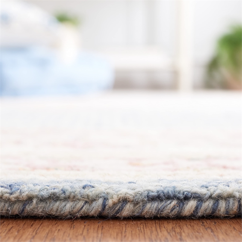 Safavieh Aubusson 5' x 8' Hand Tufted Wool Rug in Blue and Ivory