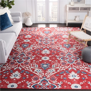 Safavieh Brentwood 6'7&quot Square Rug in Red and Ivory