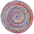 Safavieh Braided 4' Round Hand Woven Rug in Blue and Red