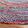 Safavieh Braided 5' Round Hand Woven Rug in Blue and Red