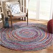Safavieh Braided 6' Round Hand Woven Rug in Blue and Red