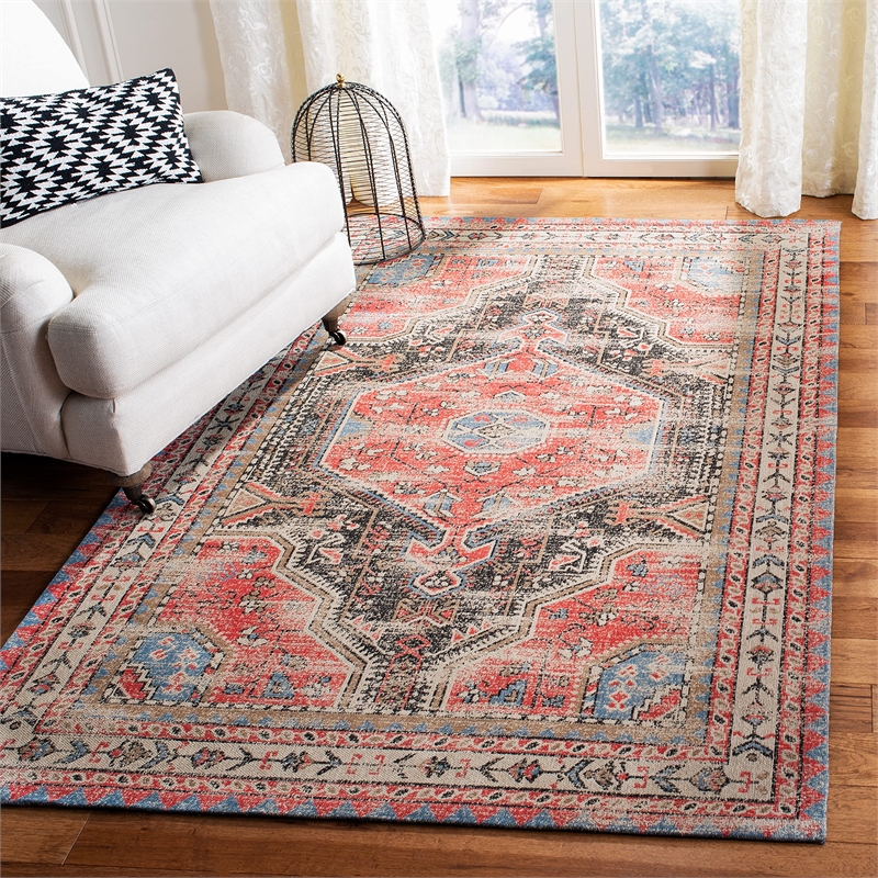 Safavieh Classic Vintage 5' x 8' Rug in Red and Charcoal