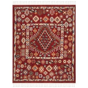 Safavieh Farmhouse 8' x 10' Rug in Red and Ivory