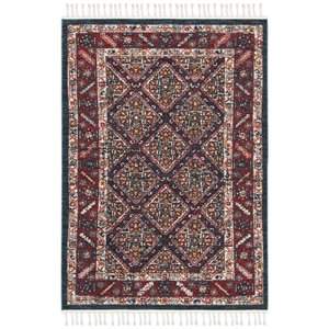 Safavieh Farmhouse 5' x 7'3&quot Rug in Ivory and Navy