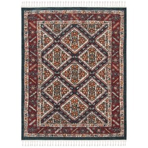 Safavieh Farmhouse 8' x 10' Rug in Ivory and Navy