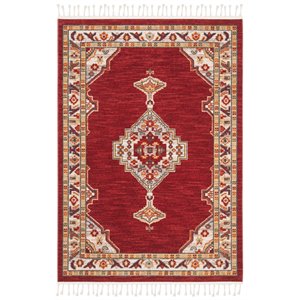 Safavieh Farmhouse 5' x 7'3&quot Rug in Creme and Red