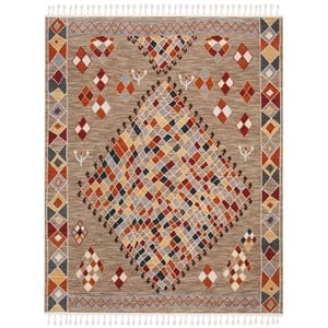 Safavieh Farmhouse 8' x 10' Rug in Taupe and Navy