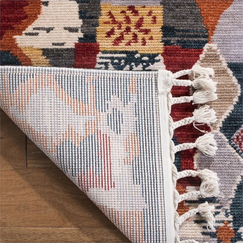 Safavieh Farmhouse 8' x 10' Rug in Orange and Navy