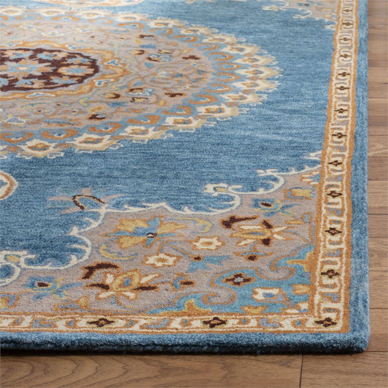 Safavieh Heritage 2' x 3' Hand Tufted Wool Rug in Blue and Beige