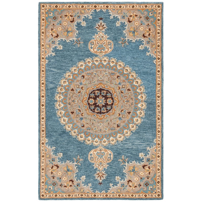 Safavieh Heritage 2' x 3' Hand Tufted Wool Rug in Blue and Beige