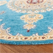 Safavieh Heritage 6' Round Hand Tufted Wool Rug in Blue and Beige
