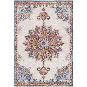 Safavieh Aria 5'1&quot x 7'6&quot Rug in Ivory and Navy