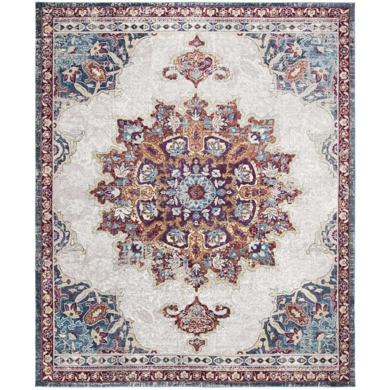 Safavieh Aria 9' x 12' Rug in Ivory and Navy