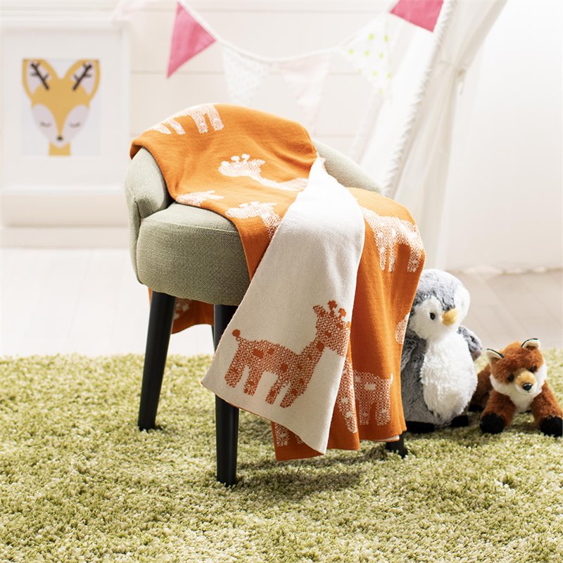 Safavieh Titan Throw Blanket in Orange