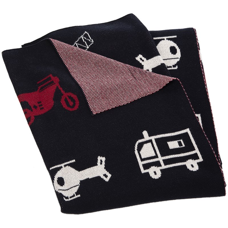 Safavieh Wesley Throw Blanket in Navy and Red