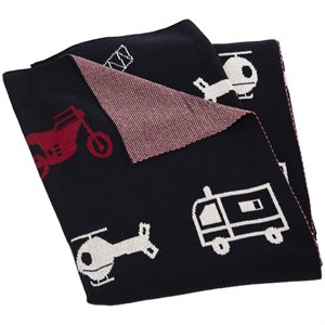 Safavieh Wesley Throw Blanket in Navy and Red