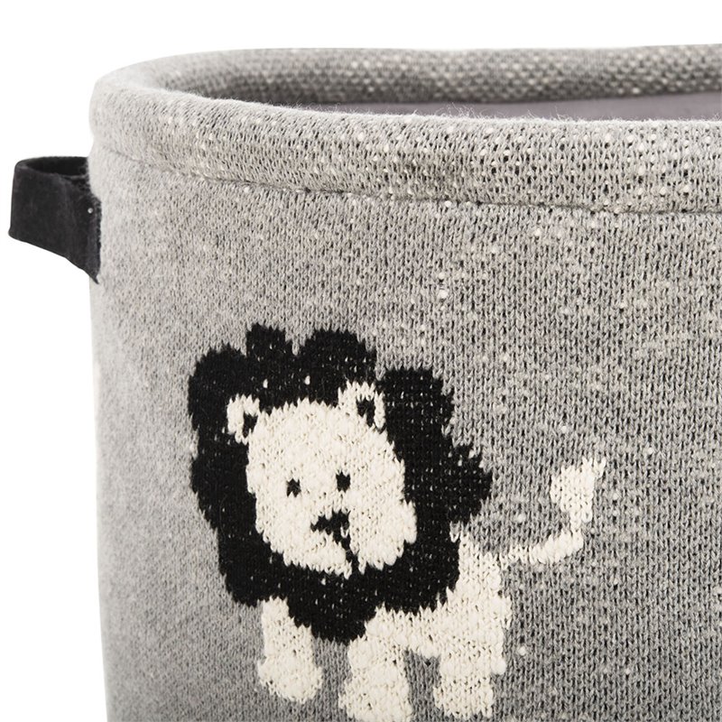 Safavieh Leo Kids Storage Bin in Gray and Black