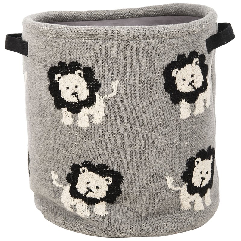 Safavieh Leo Kids Storage Bin in Gray and Black