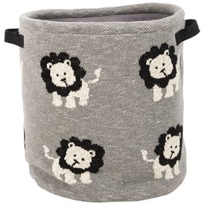 Safavieh Leo Kids Storage Bin in Gray and Black