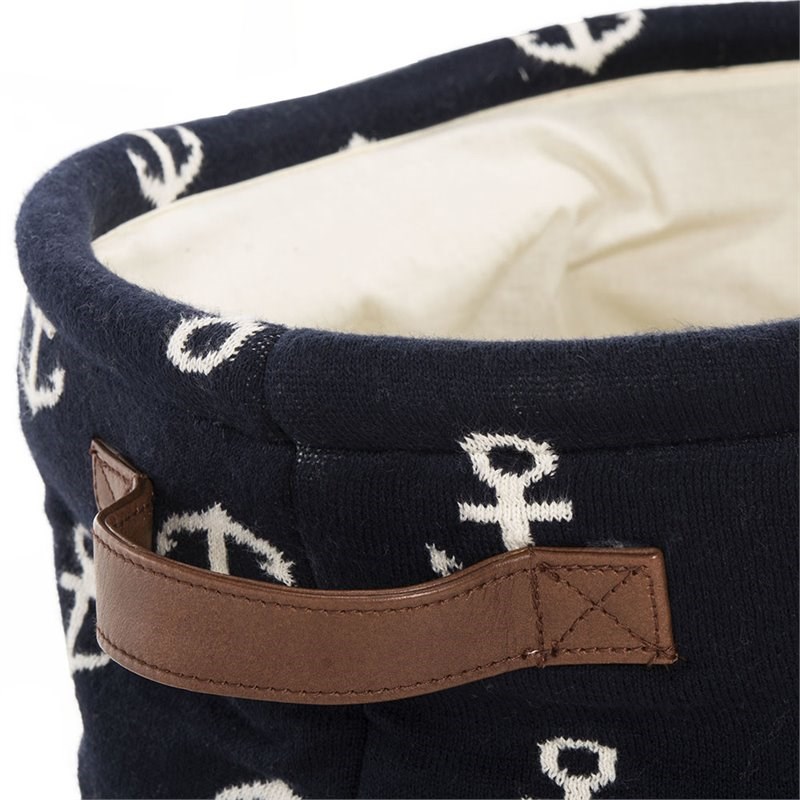 Safavieh Anchor Kids Storage Bin in Navy and White