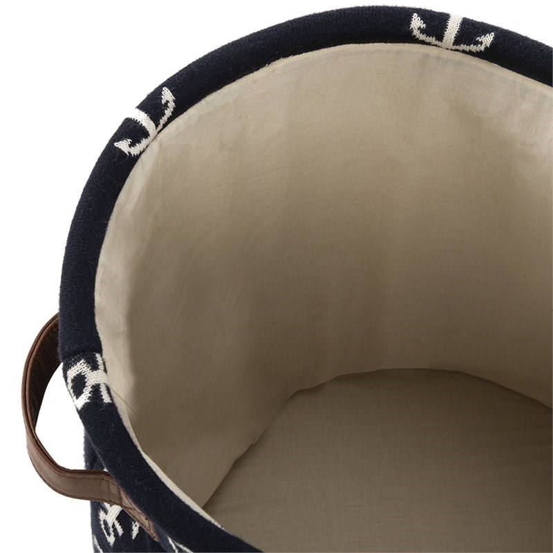 Safavieh Anchor Kids Storage Bin in Navy and White