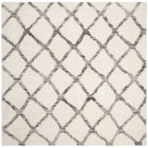 Safavieh Berber 6'7&quot Square Shag Rug in Ivory and Gray