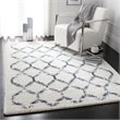 Safavieh Berber 9' x 12' Shag Rug in Cream and Blue