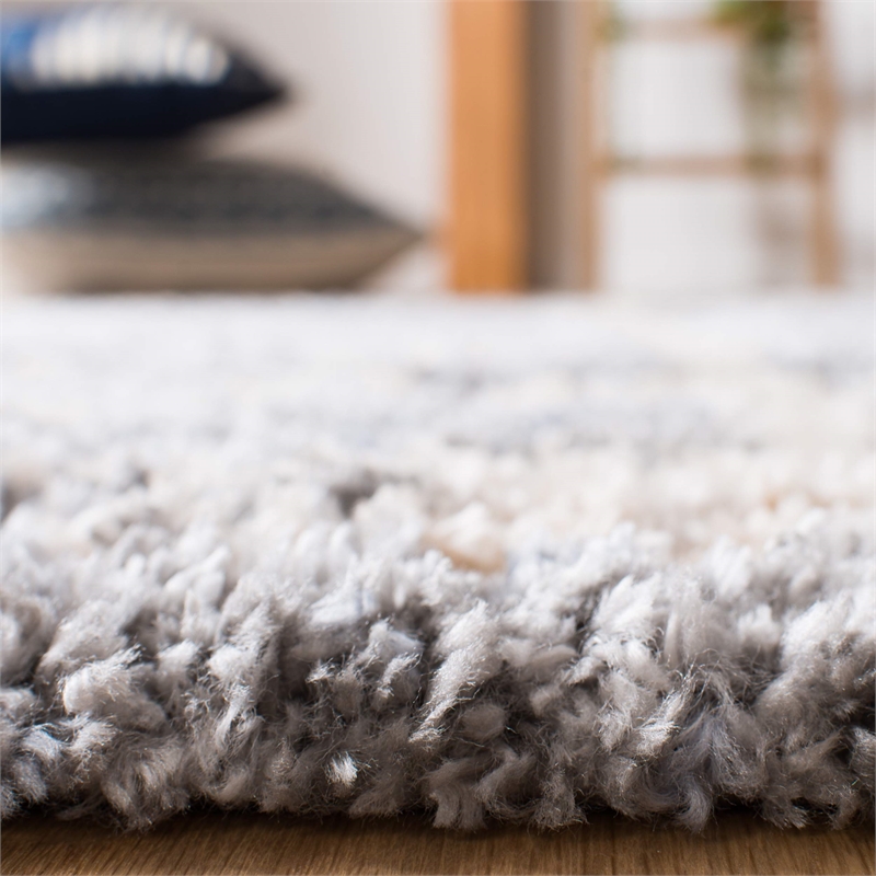 Safavieh Berber 9' x 12' Shag Rug in Gray and Cream