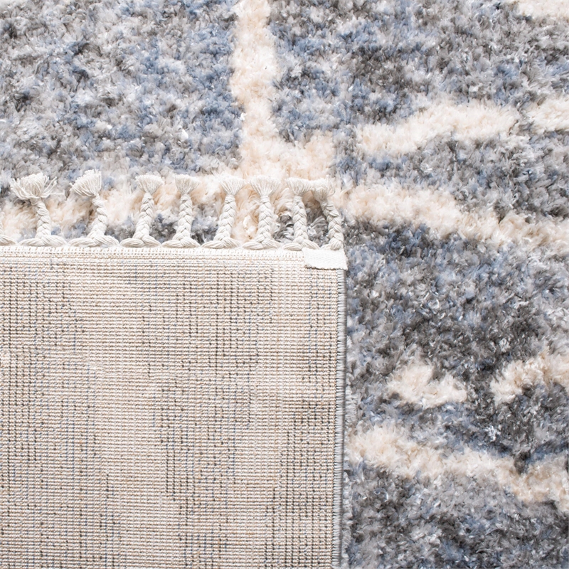 Safavieh Berber 9' x 12' Shag Rug in Gray and Cream